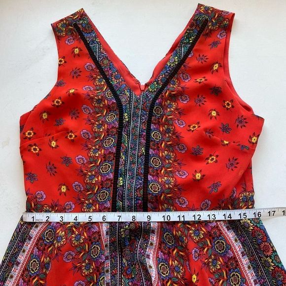 Nanette Lepore Midi Dress Red Sleeveless Woman’s Sz 10 - Picture 6 of 13
